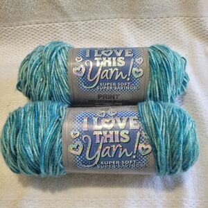 Hobby Lobby Deep Sea Diving Variegated Yarn - Aqua & Teal